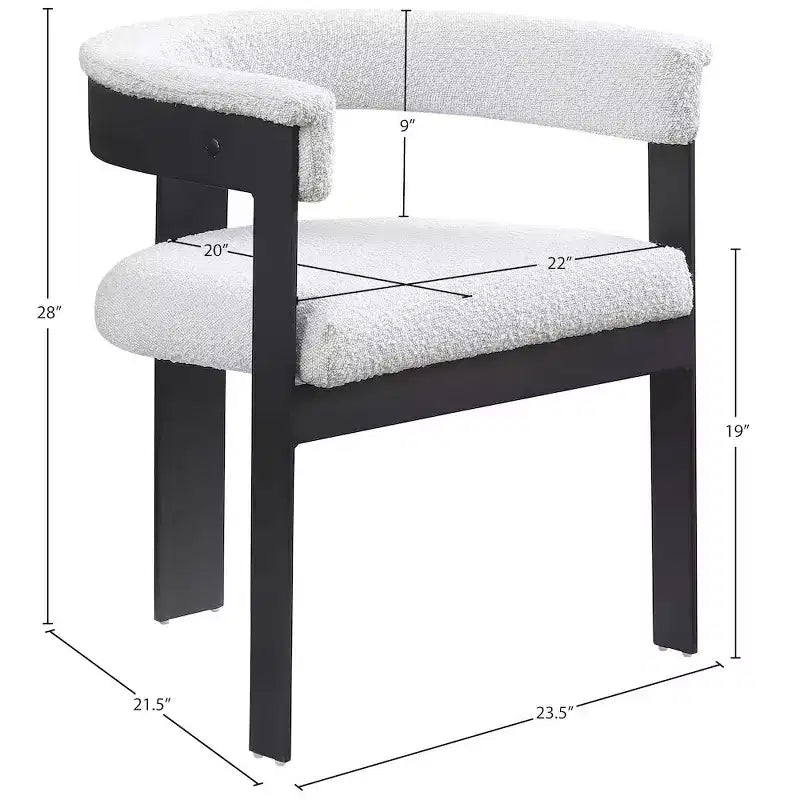 Meridian Furniture,Romeo Boucle Fabric Dining Chair, Set of 2