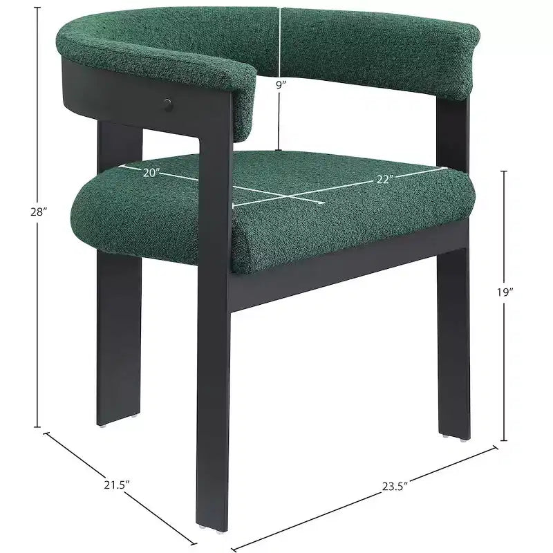 Meridian Furniture,Romeo Boucle Fabric Dining Chair, Set of 2