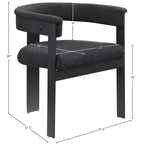 Meridian Furniture,Romeo Boucle Fabric Dining Chair, Set of 2