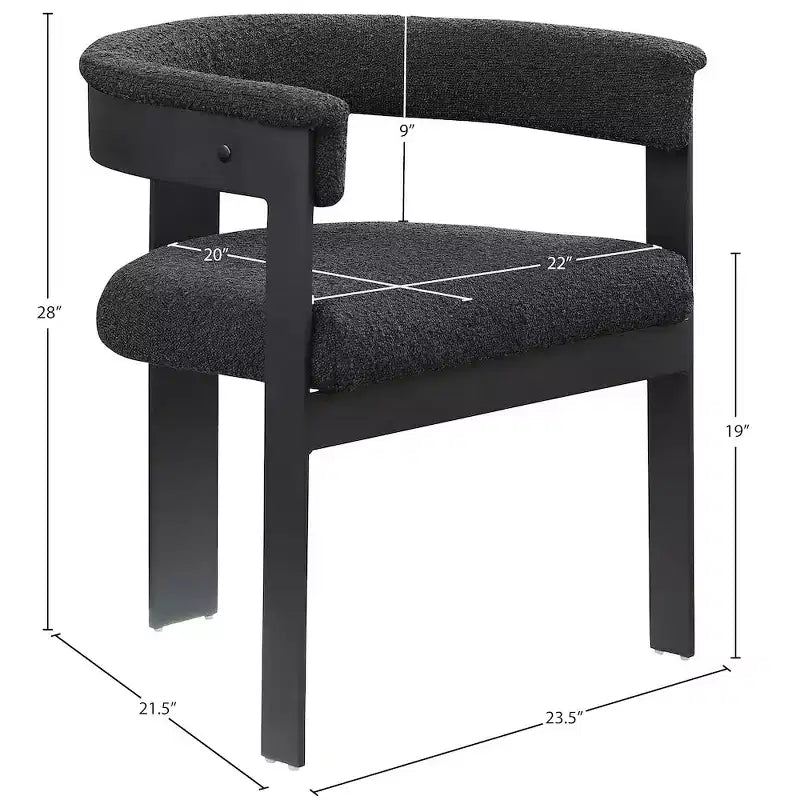 Meridian Furniture,Romeo Boucle Fabric Dining Chair, Set of 2
