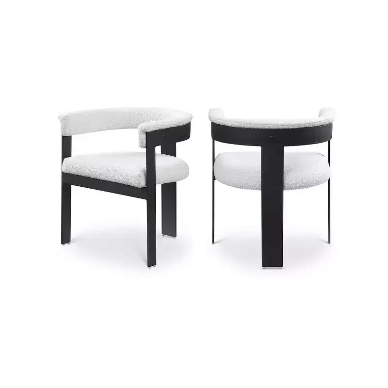 Meridian Furniture,Romeo Boucle Fabric Dining Chair, Set of 2