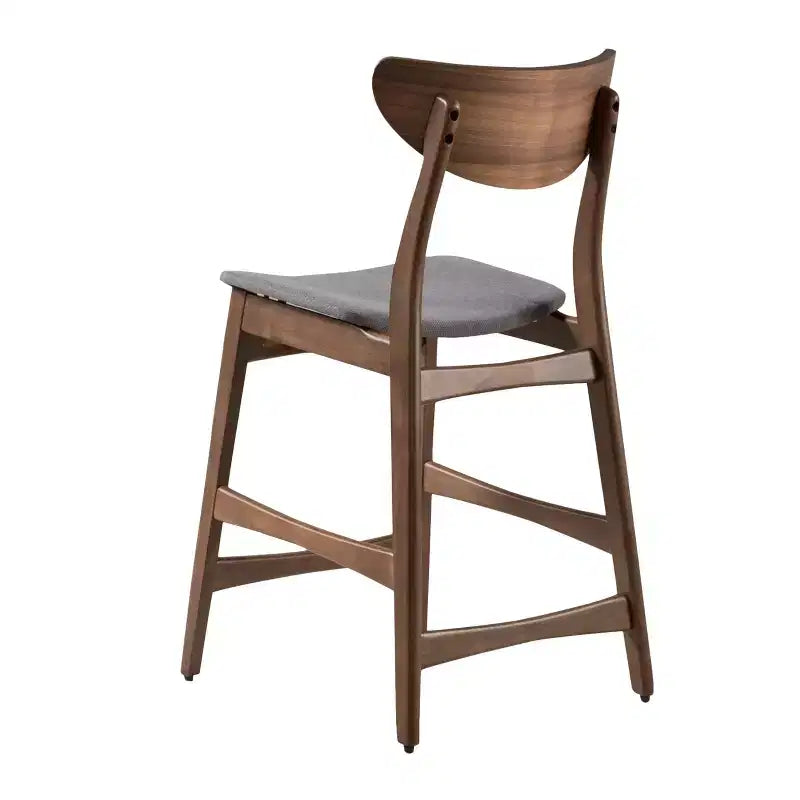 GDFStudio Cedric Mid-Century Modern Fabric and Rubberwood 23.5 Inch Counter Stool (Set of 2)