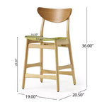 GDFStudio Cedric Mid-Century Modern Fabric and Rubberwood 23.5 Inch Counter Stool (Set of 2)