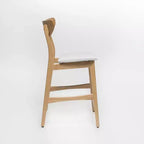 GDFStudio Cedric Mid-Century Modern Fabric and Rubberwood 23.5 Inch Counter Stool (Set of 2)