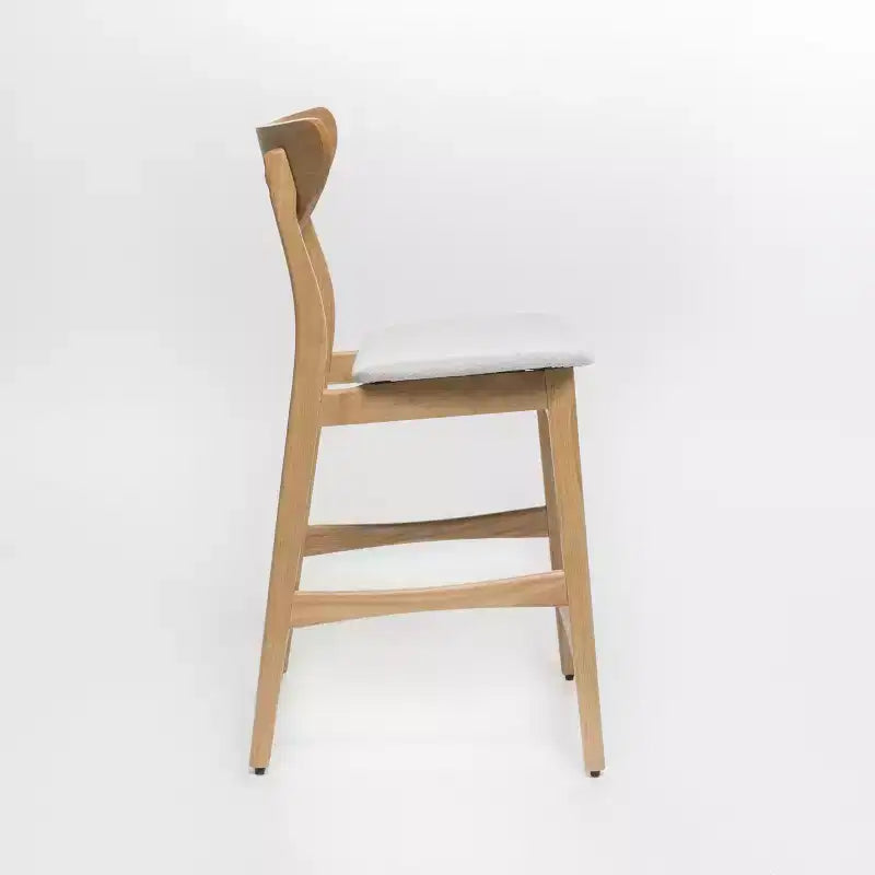 GDFStudio Cedric Mid-Century Modern Fabric and Rubberwood 23.5 Inch Counter Stool (Set of 2)