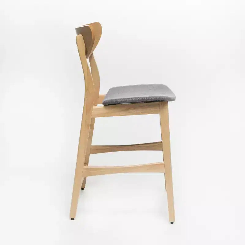 GDFStudio Cedric Mid-Century Modern Fabric and Rubberwood 23.5 Inch Counter Stool (Set of 2)