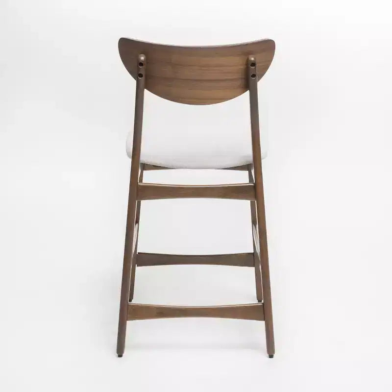 GDFStudio Cedric Mid-Century Modern Fabric and Rubberwood 23.5 Inch Counter Stool (Set of 2)