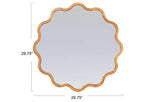 Wavy Mirror with Scalloped Wooden Frame