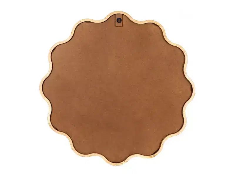 Wavy Mirror with Scalloped Wooden Frame