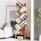 Bookshelf Storage & Tree Bookcase - 8-Tier Tall Organizer Shelf for Living Room, Bedroom, Home Office