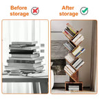 Bookshelf Storage & Tree Bookcase - 8-Tier Tall Organizer Shelf for Living Room, Bedroom, Home Office