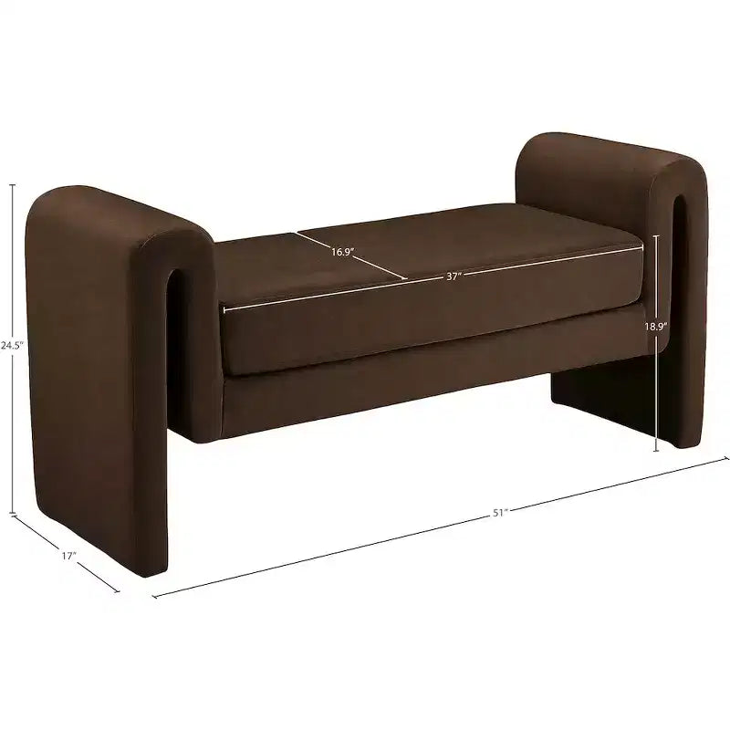Meridian Furniture,Sloan Velvet Bench