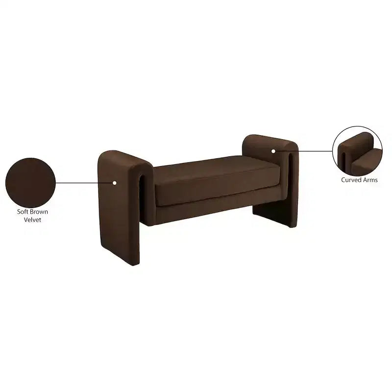 Meridian Furniture,Sloan Velvet Bench