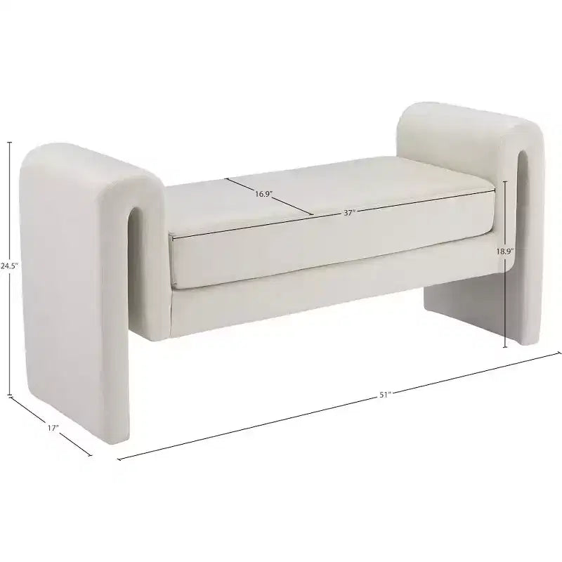 Meridian Furniture,Sloan Velvet Bench