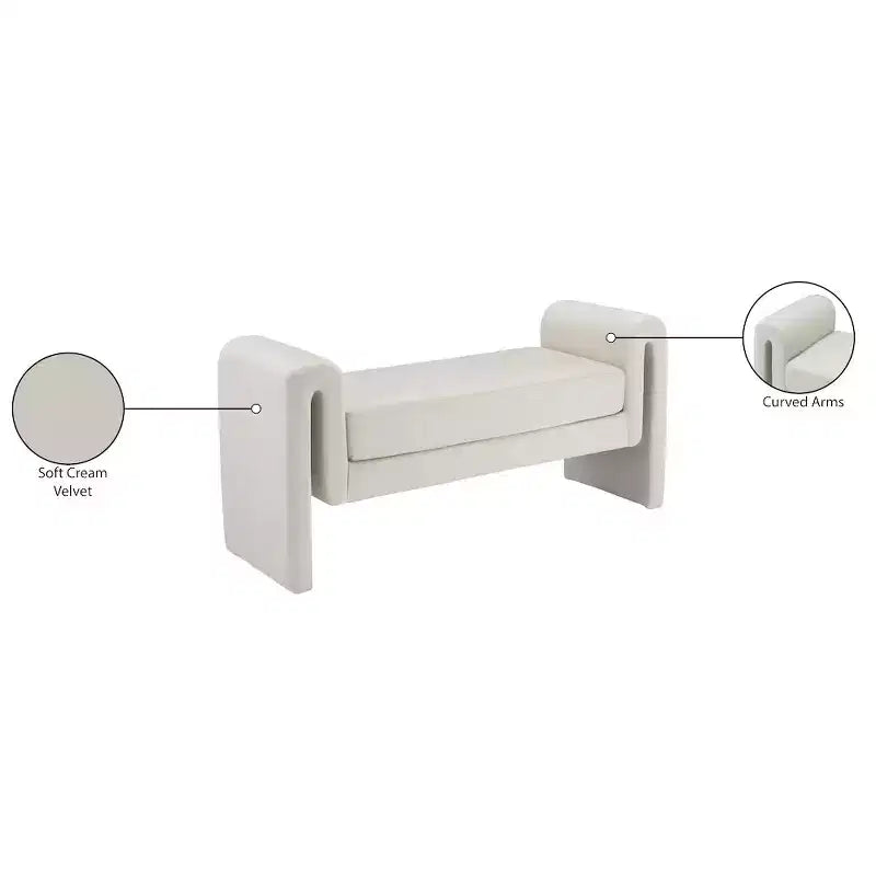 Meridian Furniture,Sloan Velvet Bench