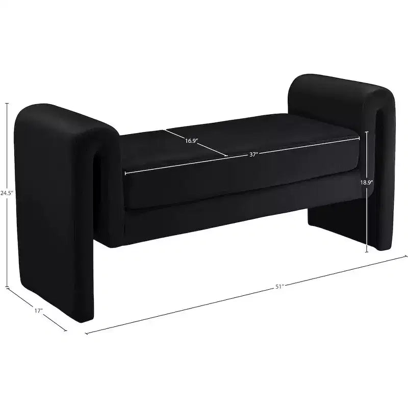 Meridian Furniture,Sloan Velvet Bench