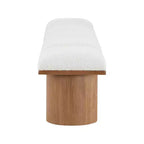 Meridian Furniture,Pavilion Cream Boucle Fabric Bench