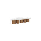 Meridian Furniture,Pavilion Cream Boucle Fabric Bench