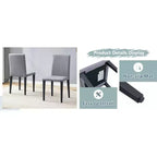 MAYEERTY Set of 4 Light Gray Linen Cotton Dining Chairs Versatile Comfortable Seating