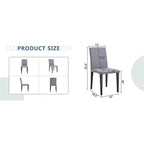 MAYEERTY Set of 4 Light Gray Linen Cotton Dining Chairs Versatile Comfortable Seating