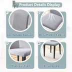 MAYEERTY Set of 4 Light Gray Linen Cotton Dining Chairs Versatile Comfortable Seating