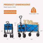 Heavy-Duty All-Terrain Folding Wagon - 330 lb Capacity for Camping/Grocery Shopping