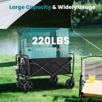 Heavy-Duty All-Terrain Folding Wagon - 330 lb Capacity for Camping/Grocery Shopping