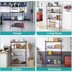 Acekool 4-Tier Adjustable Heavy Duty Steel Wire Shelving Unit, Rust-Resistant Organizer for Kitchen, Garage, Pantry, 36 L x 14 W x 54 H