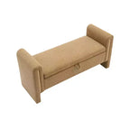 TUYOHW Modern Bed End Bench with Arms and Storage, Upholstered Large Foot Rest Stool, Comfy Window Vanity Bench for Living Room, Coffee
