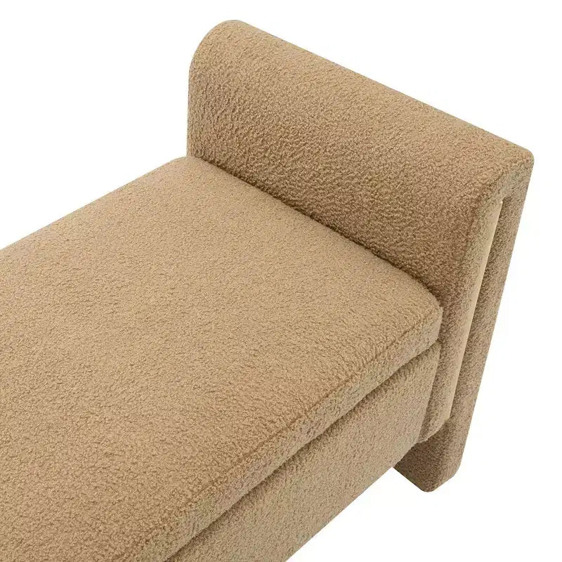 TUYOHW Modern Bed End Bench with Arms and Storage, Upholstered Large Foot Rest Stool, Comfy Window Vanity Bench for Living Room, Coffee