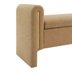 TUYOHW Modern Bed End Bench with Arms and Storage, Upholstered Large Foot Rest Stool, Comfy Window Vanity Bench for Living Room, Coffee