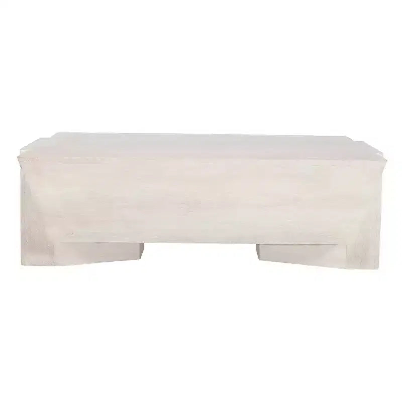 Royal Hampton Coffee Table | 45 Rectangular Handcrafted Mango Wood | Solid Asymmetric Base