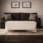 Royal Hampton Coffee Table | 45 Rectangular Handcrafted Mango Wood | Solid Asymmetric Base