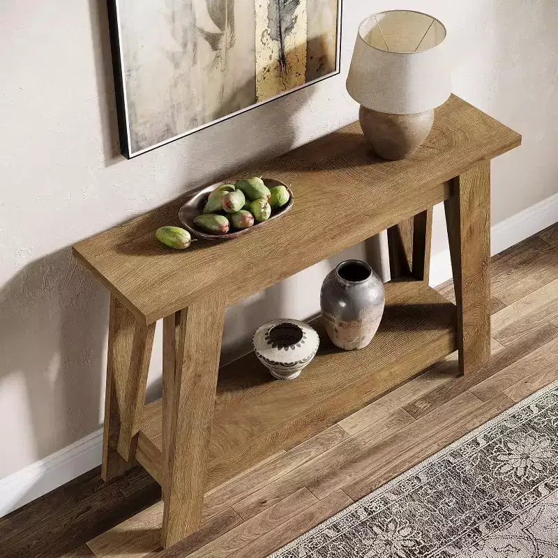 Lantine 41.3 Wood Console Table, 2-Tier Entryway Table with Storage, Sofa Table Behind Couch for Living Room, Hallway, Foyer