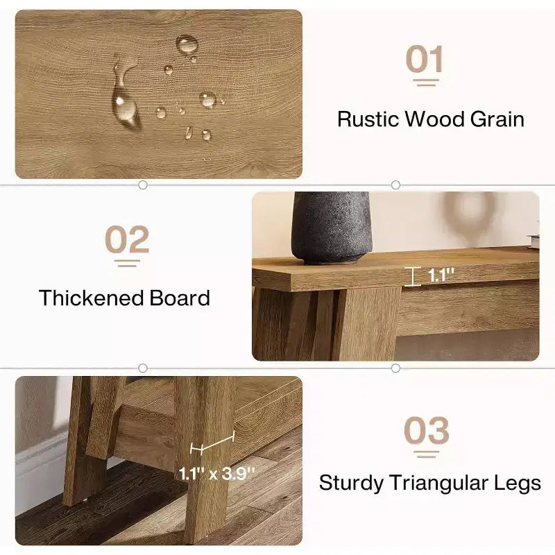 Lantine 41.3 Wood Console Table, 2-Tier Entryway Table with Storage, Sofa Table Behind Couch for Living Room, Hallway, Foyer
