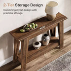 Lantine 41.3 Wood Console Table, 2-Tier Entryway Table with Storage, Sofa Table Behind Couch for Living Room, Hallway, Foyer