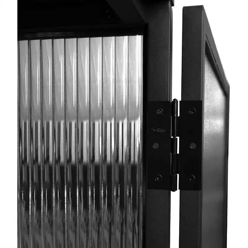 Contemporary Display Cabinet, 2-Tier Freestanding Storage Unit with Glass Doors & Metal Frame, Kitchen Buffet Sideboard for Living Spaces