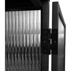 Contemporary Display Cabinet, 2-Tier Freestanding Storage Unit with Glass Doors & Metal Frame, Kitchen Buffet Sideboard for Living Spaces