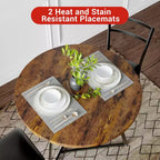 2-Person Round Dining Set - Space-Saving Table & Upholstered Chairs, Modern Kitchen Set for Small Spaces