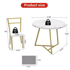 2-Person Round Dining Set - Space-Saving Table & Upholstered Chairs, Modern Kitchen Set for Small Spaces