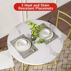 2-Person Round Dining Set - Space-Saving Table & Upholstered Chairs, Modern Kitchen Set for Small Spaces