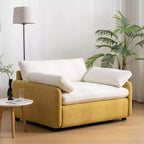 Modern Oversized Chenille Sofa Chair with Color Blocking and Pillows, 50*43 Inch