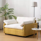 Modern Oversized Chenille Sofa Chair with Color Blocking and Pillows, 50*43 Inch