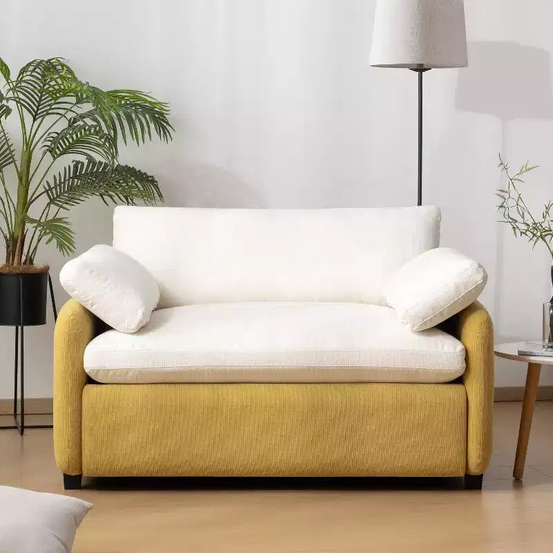 Modern Oversized Chenille Sofa Chair with Color Blocking and Pillows, 50*43 Inch