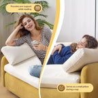 Modern Oversized Chenille Sofa Chair with Color Blocking and Pillows, 50*43 Inch