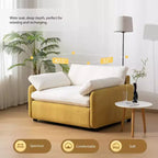 Modern Oversized Chenille Sofa Chair with Color Blocking and Pillows, 50*43 Inch