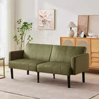 Sofa Bed Futon - 2 Seater 3-Position Adjustable Convertible Settee, 700lb Capacity, Linen Fabric, Space-Saving for Apartments