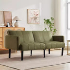 Sofa Bed Futon - 2 Seater 3-Position Adjustable Convertible Settee, 700lb Capacity, Linen Fabric, Space-Saving for Apartments