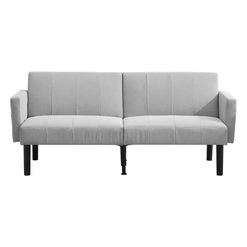 Sofa Bed Futon - 2 Seater 3-Position Adjustable Convertible Settee, 700lb Capacity, Linen Fabric, Space-Saving for Apartments