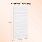 Karl Home White 10 Layers Wall Mount Nail Polish Organizer Rack with Acrylic Baffle